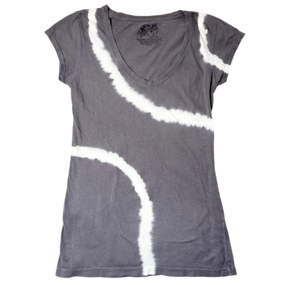 Stranded Gray Tie-Dye 100% Cotton Casual Tee Top Size M